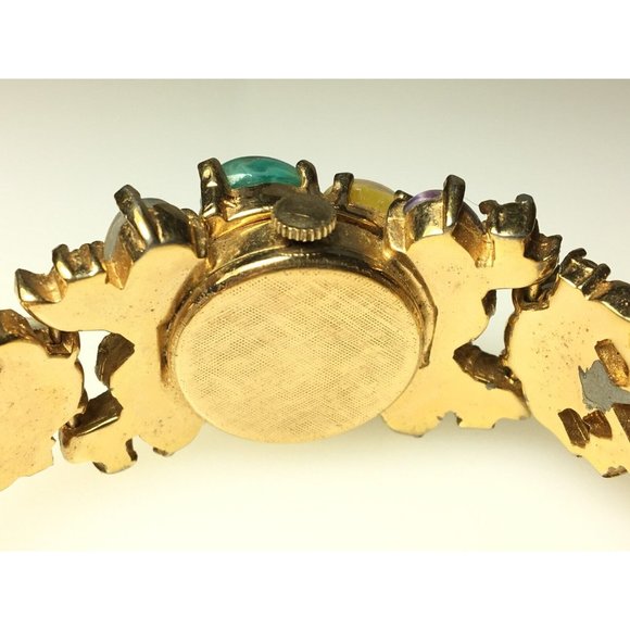 Vintage Fruit Salad Pedre Hidden Dial 17 Jewel Swiss Watch  1960s. Winds & Runs - Picture 11 of 14